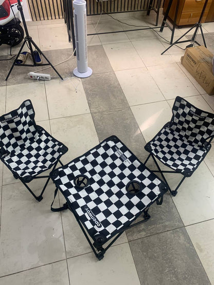 Ensemble de Camping Pliable Table et 2 Chaises Portables - طقم تخييم ونزهات قابل للطي (طاولة + كرسيين)