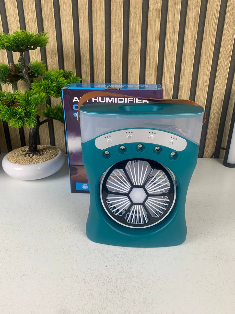 Ventilateur Brumisateur de Bureau Portable USB avec Éclairage - مروحة المكتب الذكية برذاذ الماء والترطيب بـ 3 سرعات
