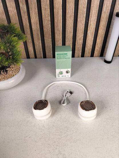 Ventilateur de Cou Portable Pliable - Design Macaron Écran LED et Rechargeable USB-C - مروحة الرقبة المحمولة والذكية القابلة للطي بـ 5 سرعات وشاشة