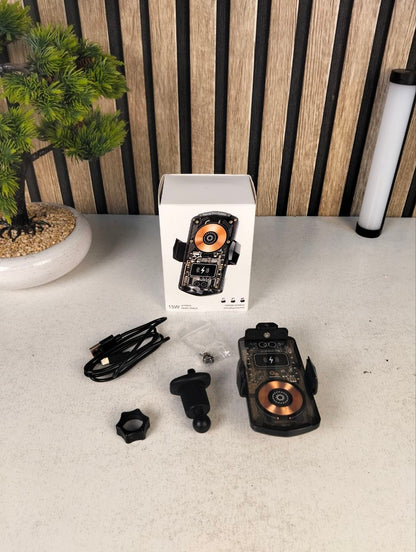 Support Auto Chargeur Sans Fil Qi 15W avec Capteur Intelligent - شاحن وحامل الهاتف اللاسلكي الذكي للسيارات