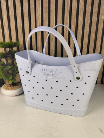 Sac de Plage Eva et Silicone Garni de Trous Grand Cabas Imperméable Tendance pour Été - حقيبة الشاطئ السيليكونية العصرية المقاومة للماء