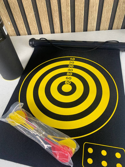 Jeu de fléchettes magnétique avec cible enroulable et suspendue avec 6 fléchettes incluses - لعبة رمي السهام