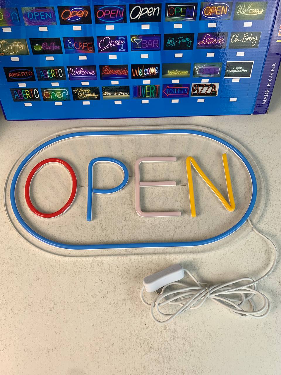 Panneau LED Neon Signe Open - لوحة مضيئة لواجهة محل