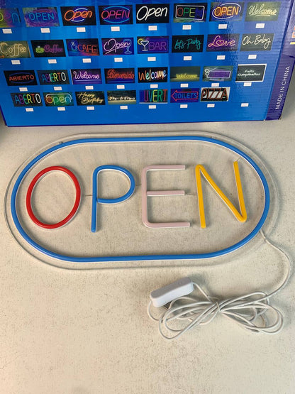 Panneau LED Neon Signe Open - لوحة مضيئة لواجهة محل