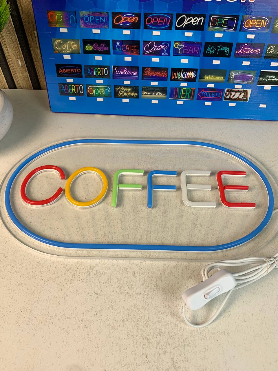 Panneau LED Neon Signe Coffee - لوحة مضيئة لواجهة محل