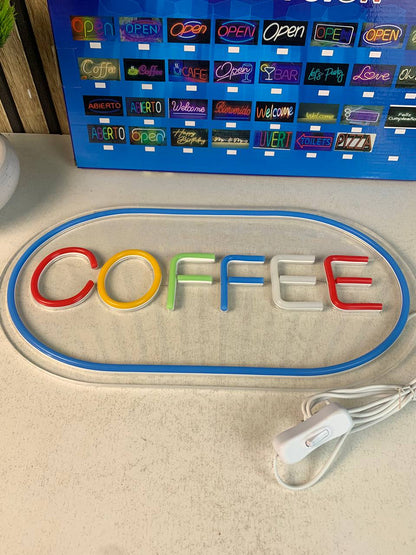 Panneau LED Neon Signe Coffee - لوحة مضيئة لواجهة محل
