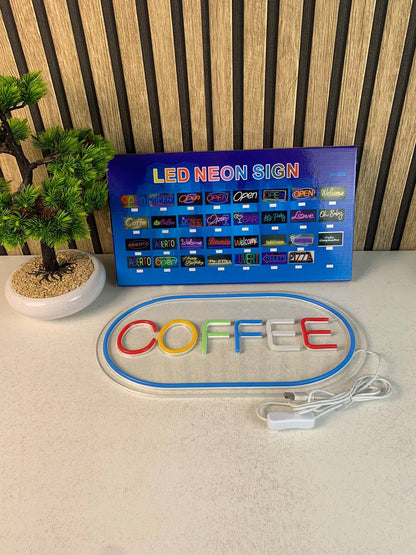 Panneau LED Neon Signe Coffee - لوحة مضيئة لواجهة محل