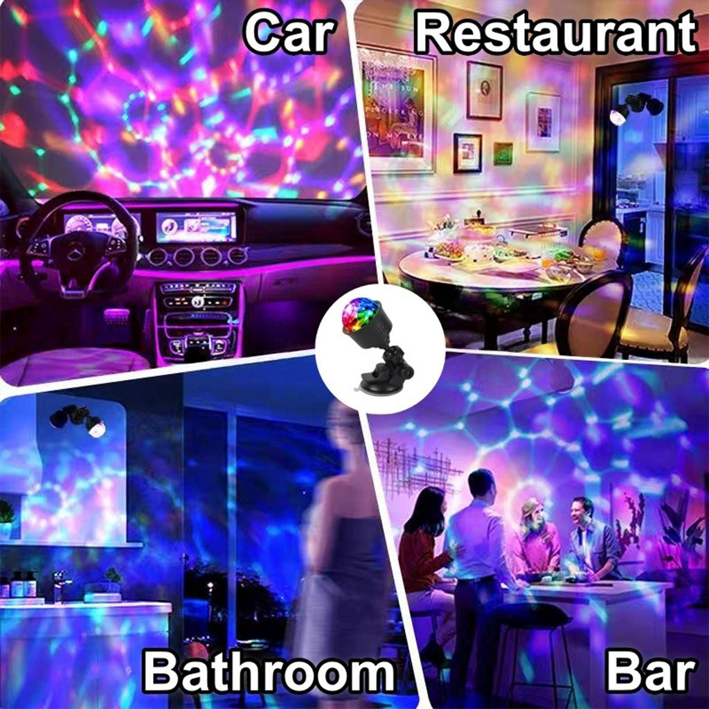 Lampe d’ambiance LED USB pour voiture avec rotation automatique RGB