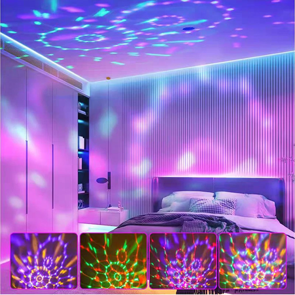 Lampe d’ambiance LED USB pour voiture avec rotation automatique RGB