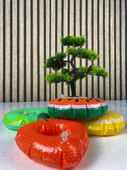 Porte-Gobelets Flottants Gonflables pour Piscine Design Amusant Matériau PVC - حامل أكواب مائي منفوخ للمسبح بتصاميم الفواكه
