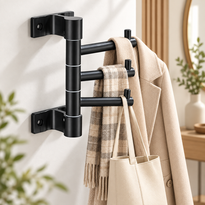 5Five Porte-Serviettes Mural Pivotant 3 Bras Supporte 6KG - علاقة مناشف جدارية دوارة 3 أذرع