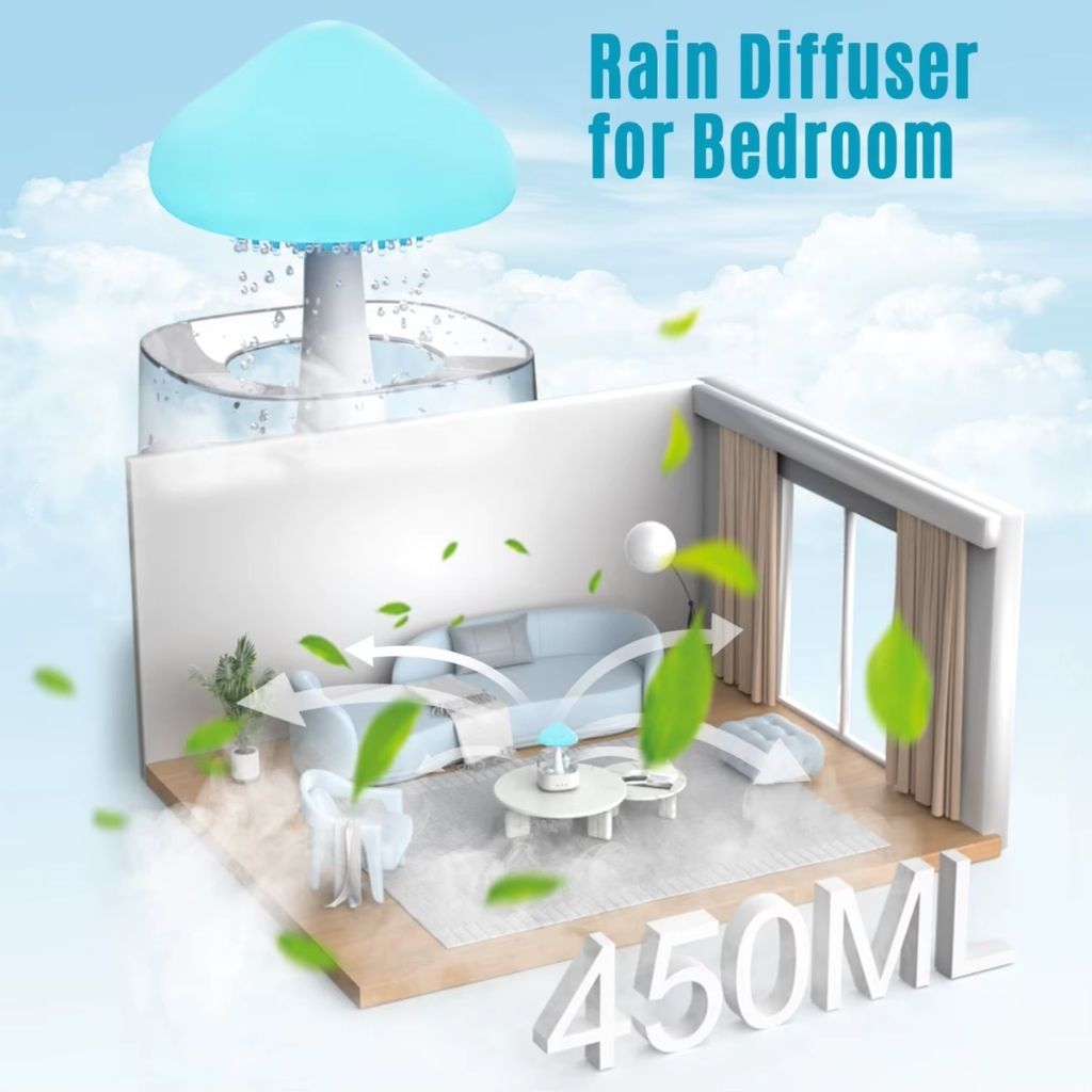 Diffuseur d'Huiles Essentielles Nuage Pluie 300ml et Bluetooth Speaker – معطر بشكل غيمة ممطرة و مكبر صوت بلوتوث