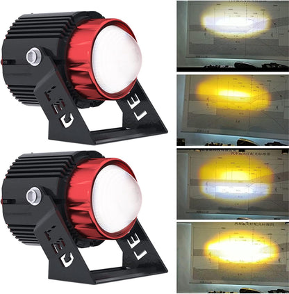 Lot de 2 Projecteurs LED de Moto 36W Double Couleur TD35 - طقم كشافات ضباب ليد مزدوجة اللون للدراجات النارية