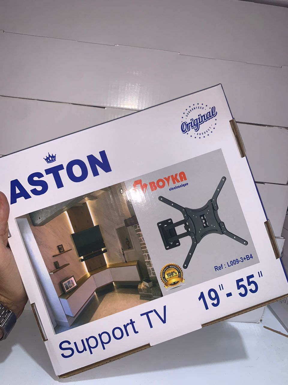 Support mural réglable pour TV avec bras pivotant et inclinable