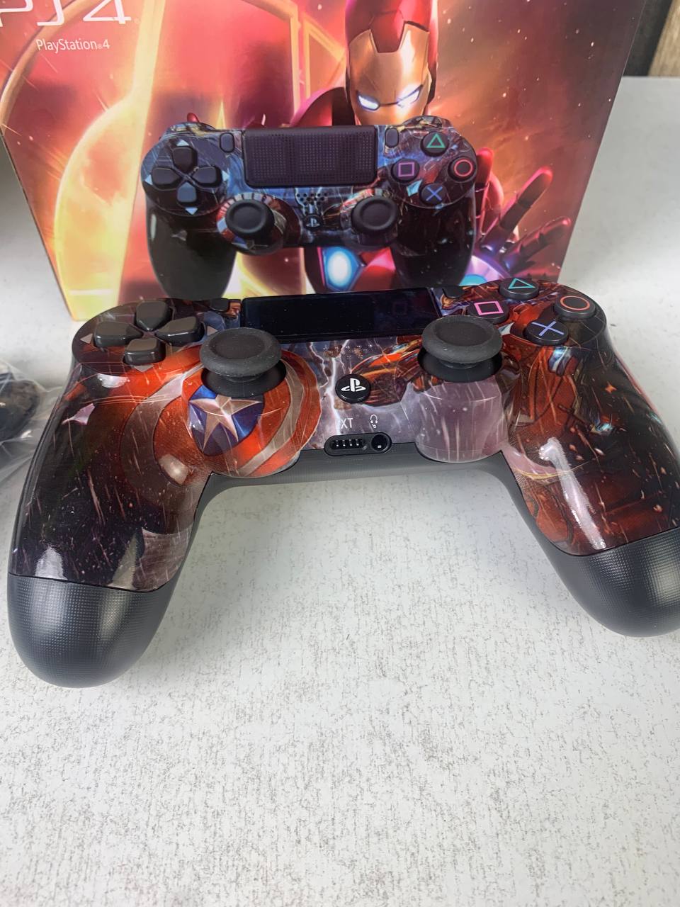 SONY DualShock Manette PS4 Sans Fil, Batterie Rechargeable (High Copy) – Edition Captain America,Street Fighter,Ragnarok, Ghost Runner et  COD BO6