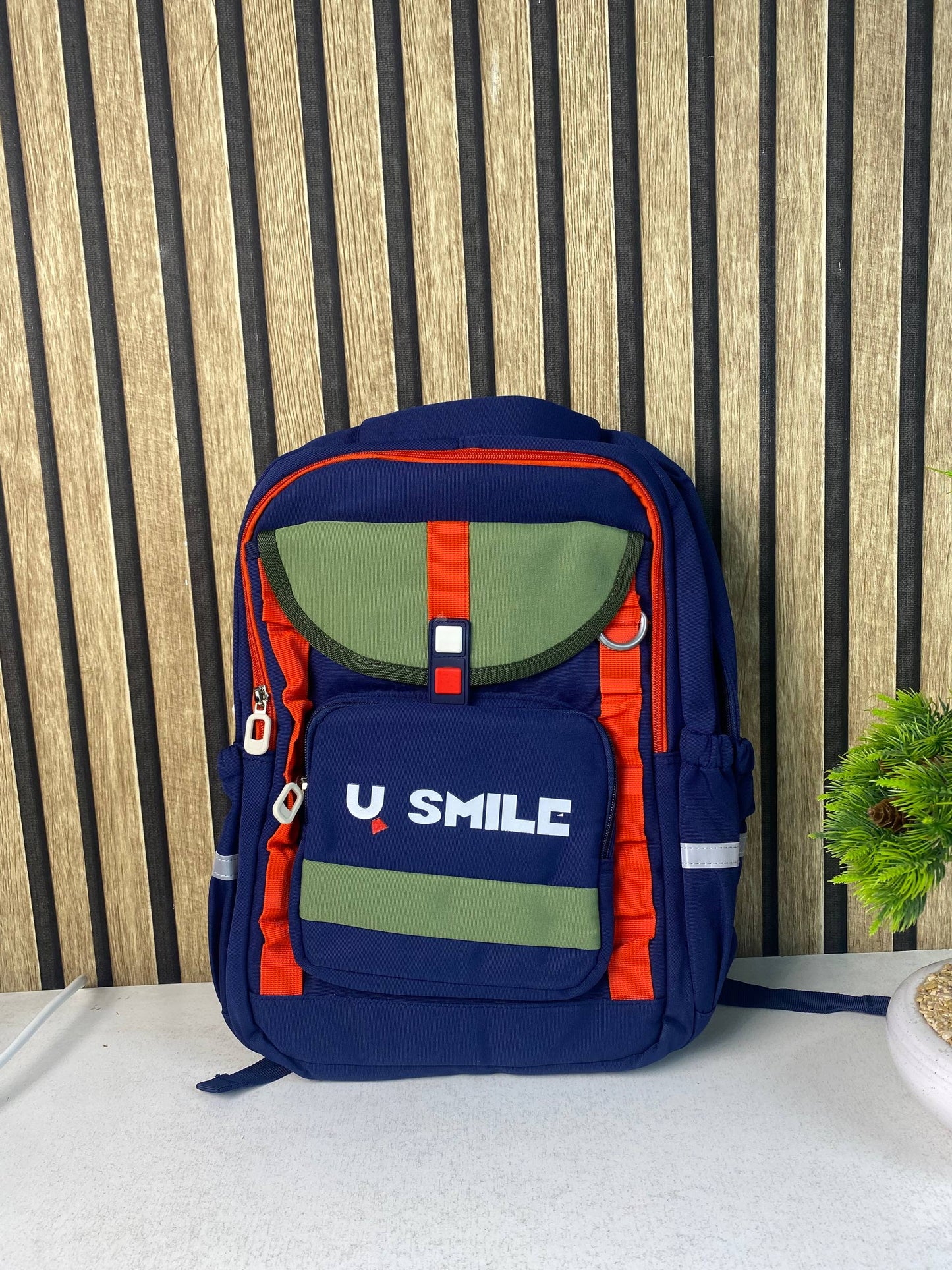 Sac à Dos Scolaire pour Enfnats U-Smile Bleu et Vert SACKDS09BV - حقيبة مدرسية للأطفال