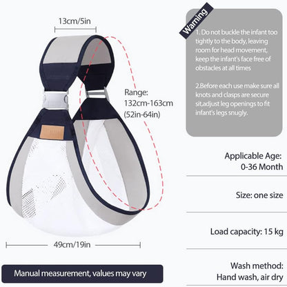 Écharpe à double usage pour nouveau-né 0-36M en tissu maillé