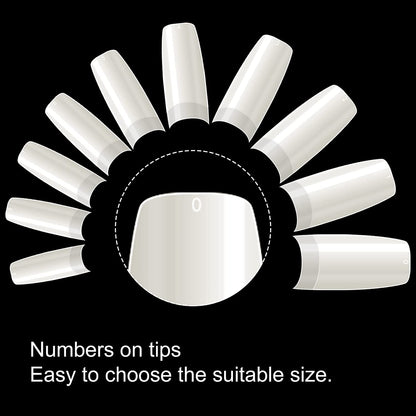 Boite 500 Pcs Pose Capsules 10 Sizes ongles transparent