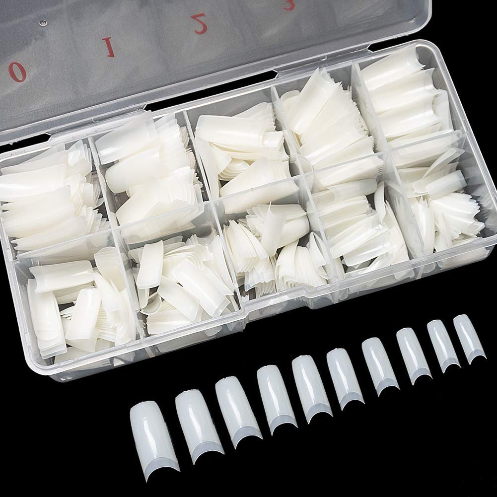 Boite 500 Pcs Pose Capsules 10 Sizes ongles transparent