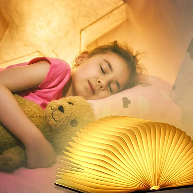 Livre lumineux LED pliable en bois 5 Modes d'éclairage rechargeable