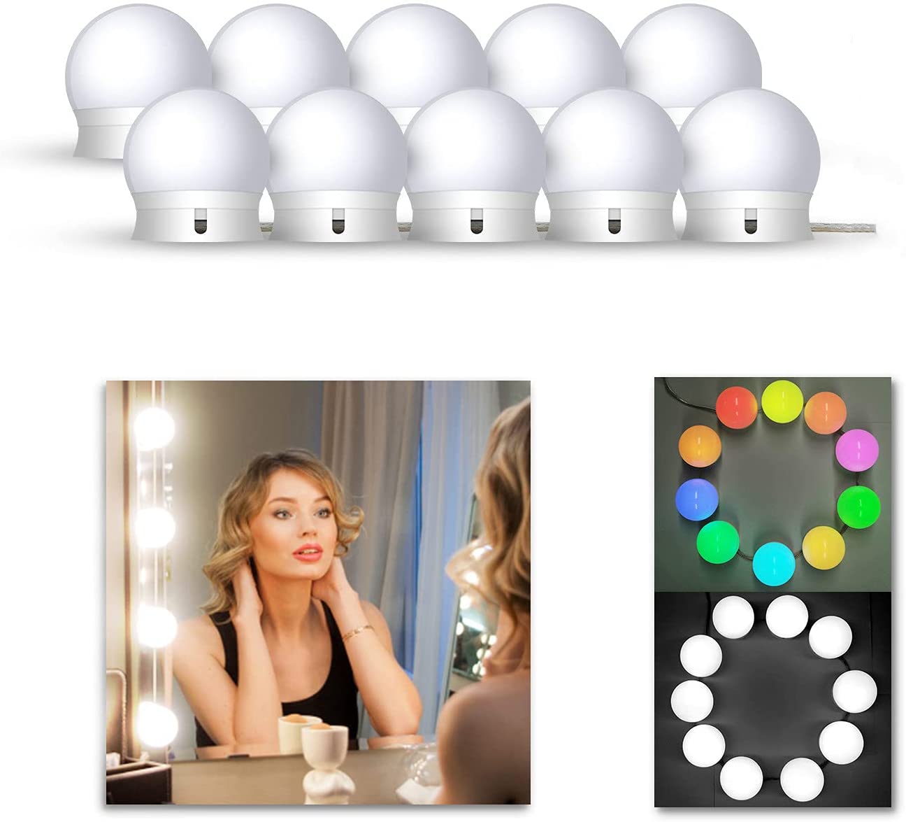 Chende Lampe Miroir RGB 10 psc mural Hollywood style
