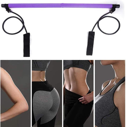 Barre de pilates portable avec bande de résistance réglable
