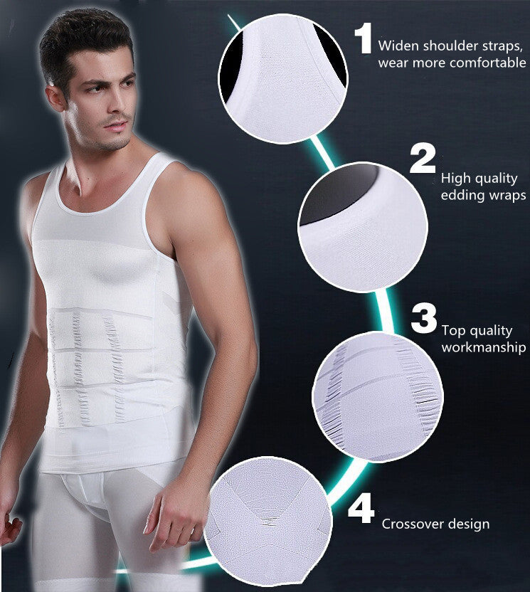 Compression Shaper Homme Anti-Gynécomastie et Amincissant - قميص ضاغط رجالي لتنحيف الجسم وإخفاء التثدي