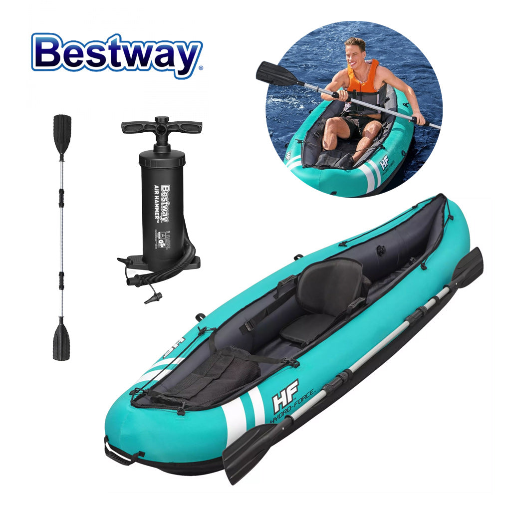 Hydro-Force Kayak Ventura Canoë Pompe+Rame Et Siège 130kg Bestway-65118 تنزوت
