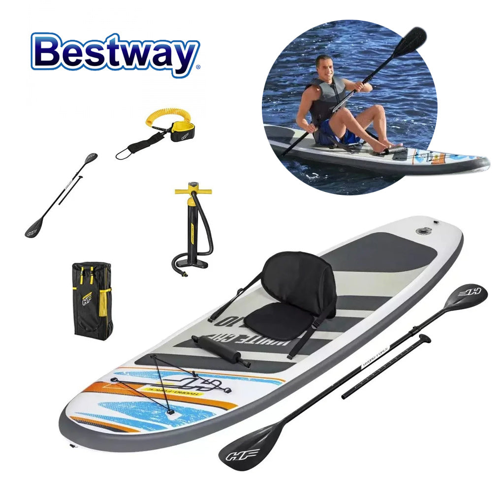 Hydro-Force White Cap Paddle gonflable Avec Pompe À Main Et Sac À Dos Bestway-65342 تنزوت
