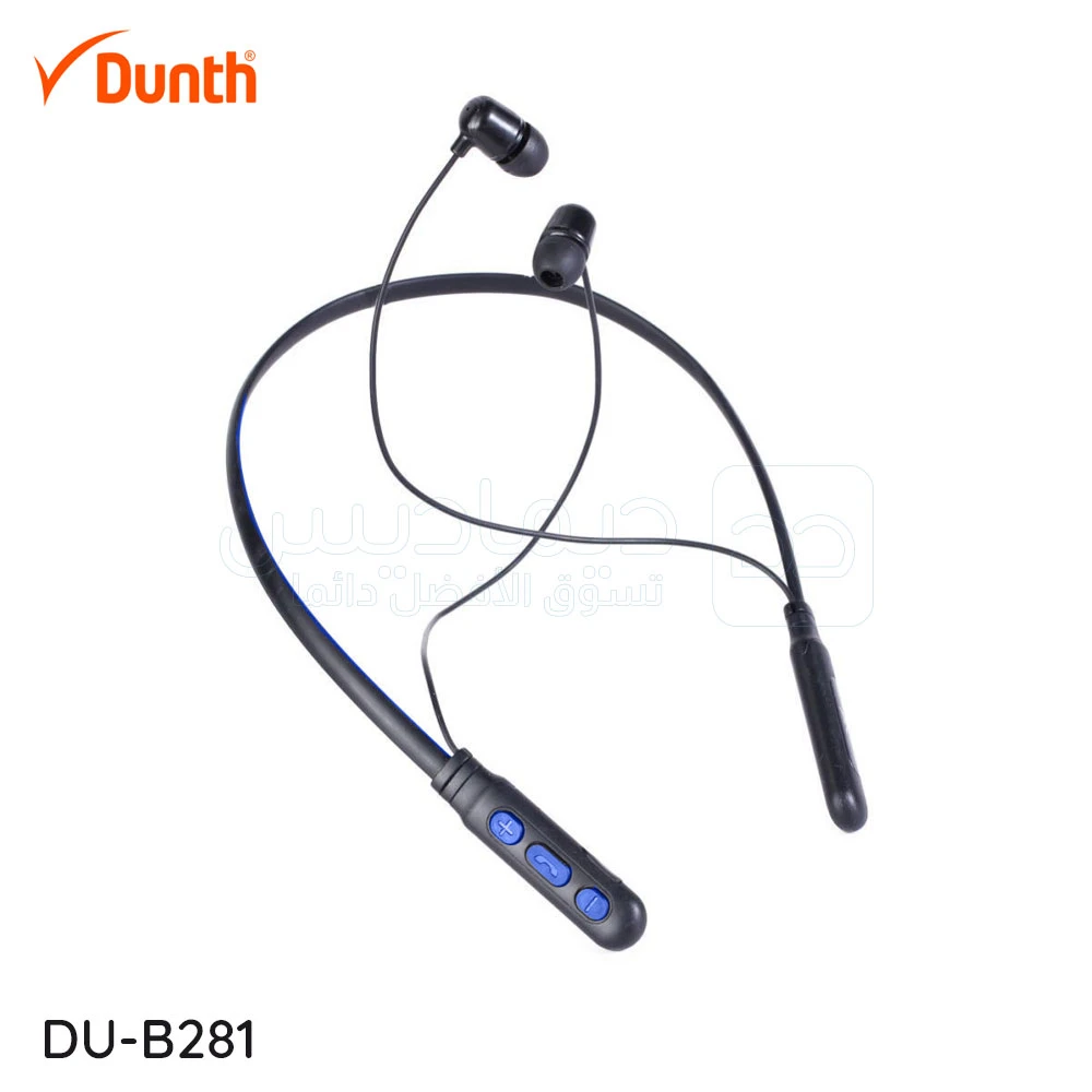 Écouteurs intra-auriculaires avec bluetooth, tour de cou sans fil étanche, couleur noir DUNTH DU-B281 - تنزوت