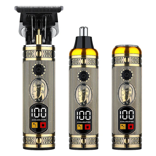 Rasoir professionnel multifonction 3en1 Étanche en acier Rechargeable USB - تنزوت