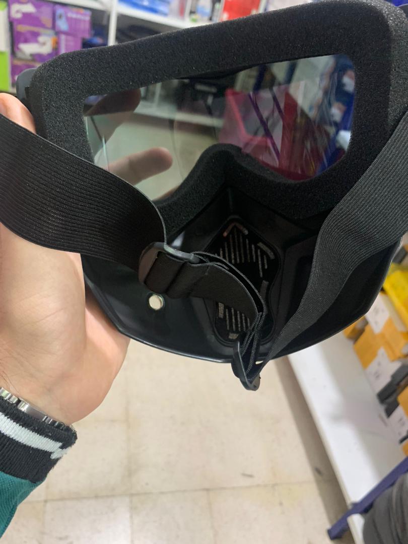 Casque Moto avec Lunettes Amovibles Coloré Anti-Bouée