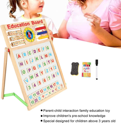 Tableau éducatifs magnétique double face en bois pour enfants