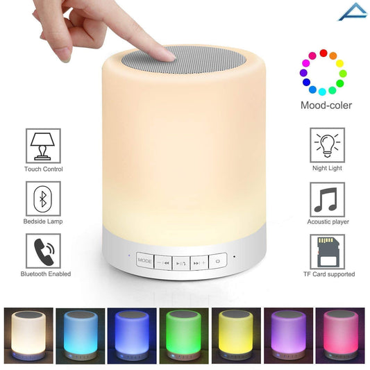 Haut-parleur Bluetooth + veilleuse tactile LED colorée /AUX / TF CART/USB - تنزوت
