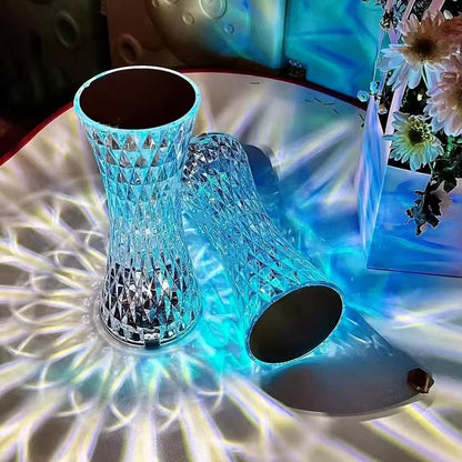 lampe de table en cristal sans fil Tactile Rgb pour chambre