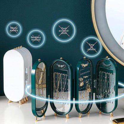 Présentoir Boîte de rangement de bijoux pliable, organisateur de boucles d’oreilles,