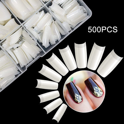 Boite 500 Pcs Pose Capsules 10 Sizes ongles transparent