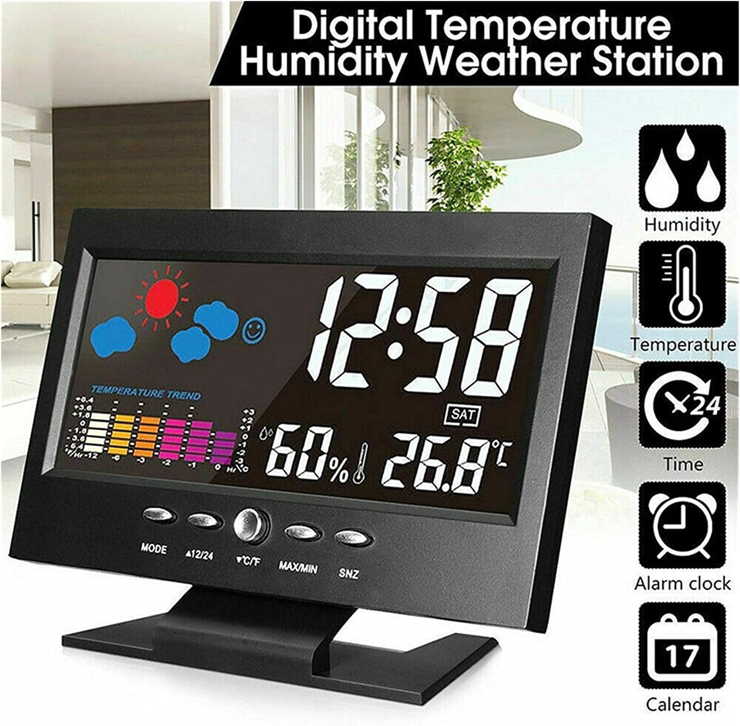 Station Météo intelligente multifonction affichage numérique تنزوت