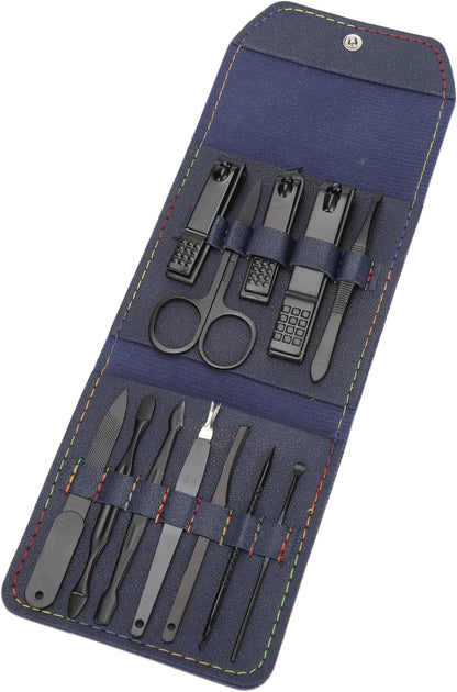 Ensembles 12 pcs de coupe-ongles professionnels en acier inoxydable
