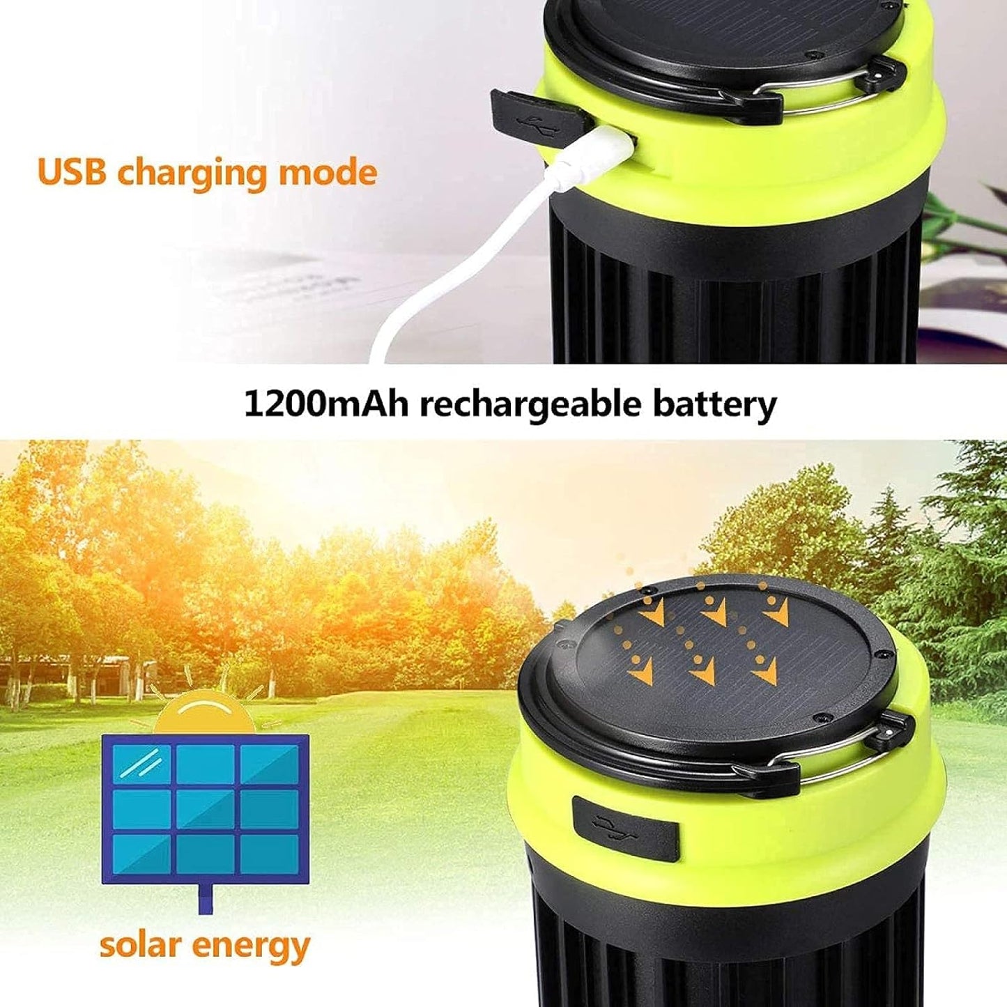 lampe anti-moustiques rechargeable de camping 3en1 à énergie solaire IP65
