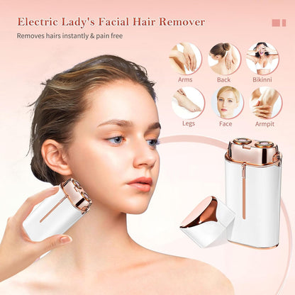 Flawless Face Duo Appareil de rasage électrique avec lumière LED pour épilation instantanée