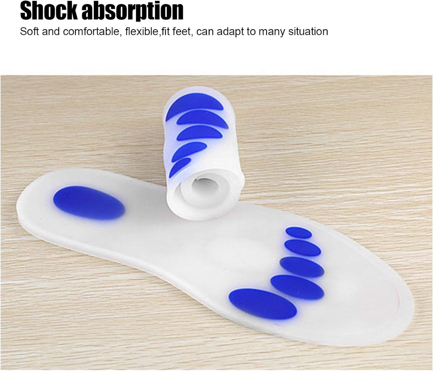 Paire de semelles en silicone souple coussinet complet pour les pieds