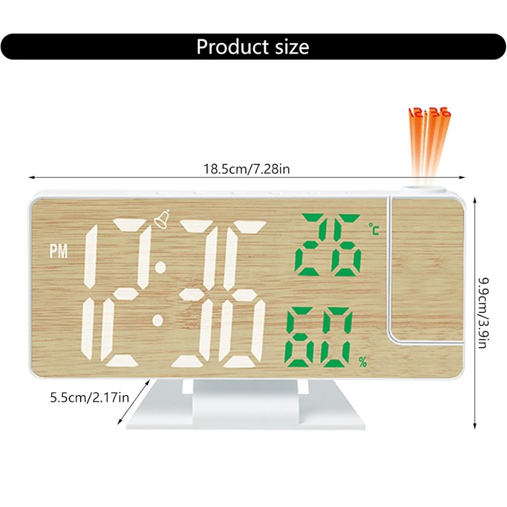 Horloge Numérique avec Projecteur LED – ساعة رقمية مع جهاز عرض