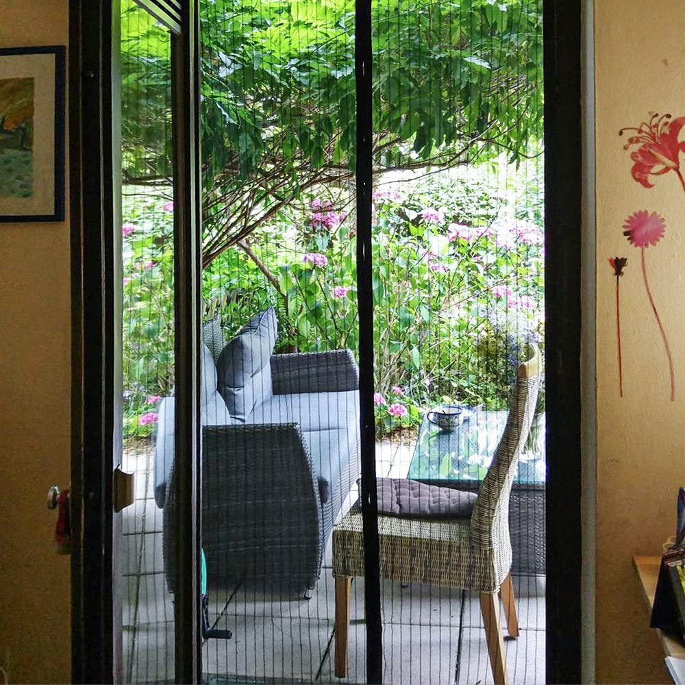 Moustiquaire rideau pour porte avec fermeture magnétique 100x210cm