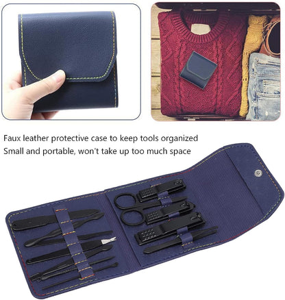 Ensembles 12 pcs de coupe-ongles professionnels en acier inoxydable