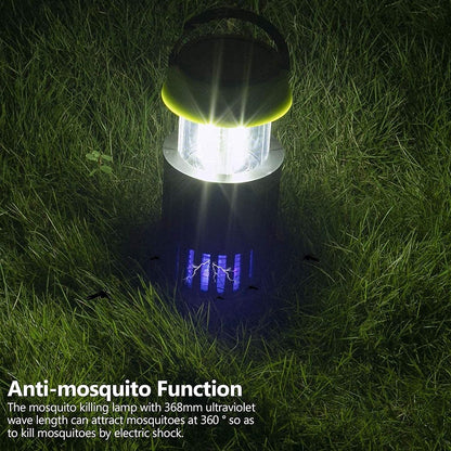 lampe anti-moustiques rechargeable de camping 3en1 à énergie solaire IP65