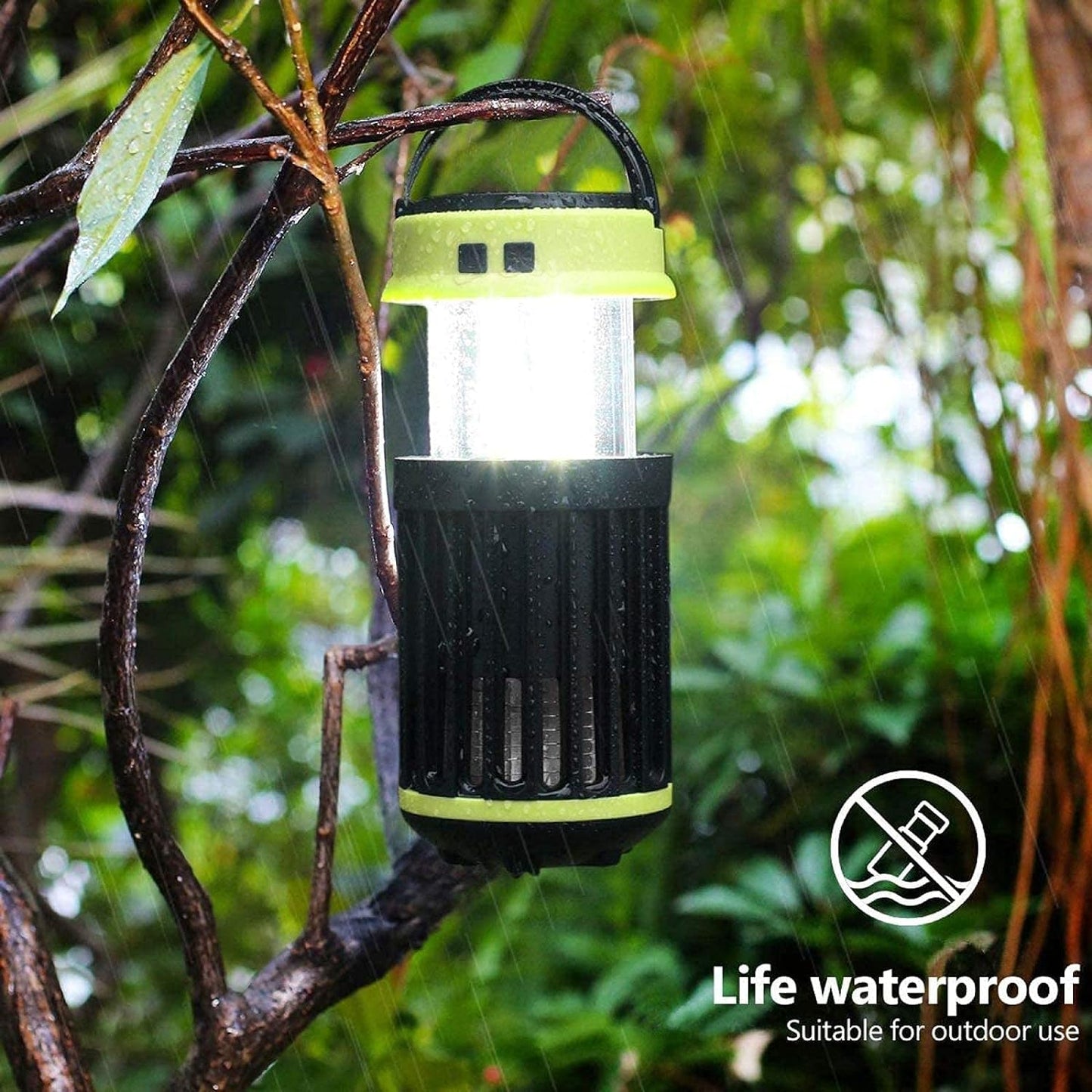 lampe anti-moustiques rechargeable de camping 3en1 à énergie solaire IP65