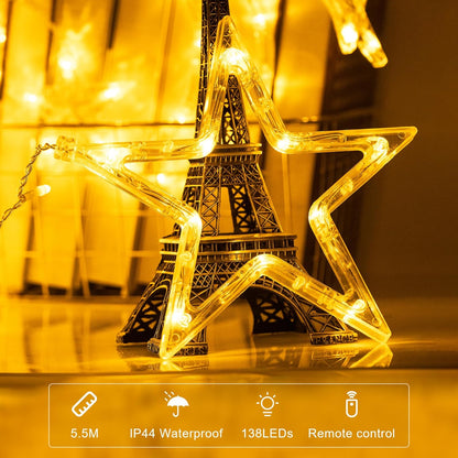 Guirlande LED Ramadan en Forme de Croissant et D’étoiles V3 – ستائر رمضانية مضيئة على شكل هلال ونجمة