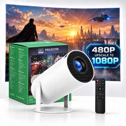 Mini Projector Multimédia Wifi Bleutooth 5.0 480p Up to 1080p - جهاز عرض ذكي ميني بروجكتر
