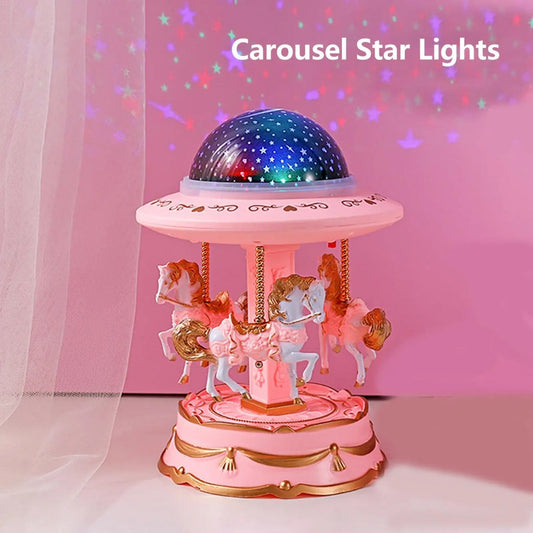 Carrousel Music Box avec projecteur ciel étoilé - تنزوت